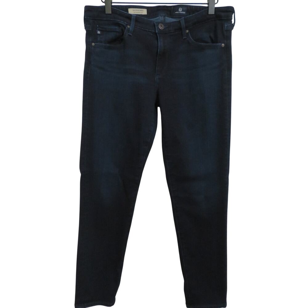 AG Adriano Goldschmied Sz 30 Stevie Ankle Slim Straight Jeans Dark Wash Denim